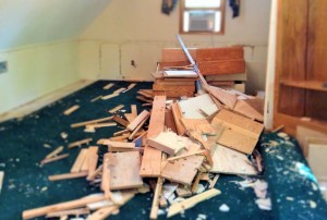 This picture of the 2nd floor demo does a nice job of capture the scope.